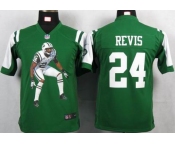 nike youth nfl jerseys new york jets #24 revis green[portrait fashion]
