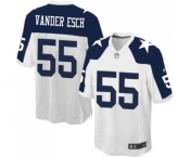 Men's Nike Dallas Cowboys #55 Leighton Vander Esch Game White Throwback Alternate NFL Jersey