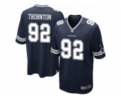 Men's Nike Dallas Cowboys #92 Cedric Thornton Game Navy Blue Team Color NFL Jersey