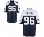 Men's Nike Dallas Cowboys #96 Maliek Collins Game Navy Blue Throwback Alternate NFL Jersey