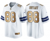 Nike Dallas Cowboys #88 Dez Bryant White 2016 Christmas Gold Men's NFL Game Edition Jersey