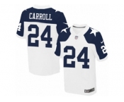 Men's Nike Dallas Cowboys #24 Nolan Carroll Elite White Throwback Alternate NFL Jersey