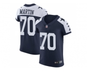 Nike Dallas Cowboys #70 Zack Martin Navy Blue Thanksgiving Men Stitched NFL Vapor Untouchable Throwback Elite Jersey