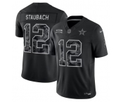 Men's Dallas Cowboys #12 Roger Staubach Black 2026 F.U.S.E. Salute to Service Limited Stitched Football Jersey Men's Dallas Cowboys #12 Roger Staubach Black 2026 F.U.S.E. Salute to Service Limited Stitched Football Jersey