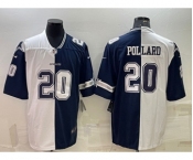 Men's Dallas Cowboys #20 Tony Pollard Navy White Split Vapor Untouchable Limited Stitched Jersey