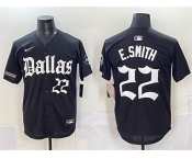 Men's Dallas Cowboys #22 Emmitt Smith Black 'Gothic Lone Star Edition' Limited Stitched Baseball Jersey