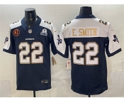 Men's Dallas Cowboys #22 Emmitt Smith Navy F.U.S.E. With John Madden Patch & Established In 1960 Patch Thanksgiving Vapor Limited Stitched Football Jersey