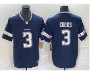 Men's Dallas Cowboys #3 Brandin Cooks Navy Blue 2023 FUSE Vapor Stitched Jersey