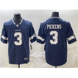 Men's Dallas Cowboys #3 George pickens Navy 2025 Vapor Untouchable Limited Football Stitched Jersey