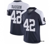 Men's Dallas Cowboys #42 Deuce Vaughn Navy Thanksgiving Vapor Limited Stitched Jersey
