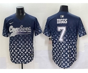 Men's Dallas Cowboys #7 Trevon Diggs Navy Limited Stitched Baseball Jersey