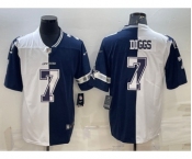 Men's Dallas Cowboys #7 Trevon Diggs Navy White Split Vapor Untouchable Limited Stitched Jersey