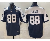 Men's Dallas Cowboys #88 CeeDee Lamb Navy F.U.S.E. 94 Marshawn Kneeland Memorial Patch Vapor Limited Stitched Football Jersey