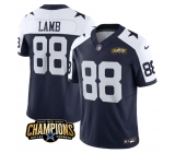 Men's Dallas Cowboys #88 CeeDee Lamb Navy White 2023 F.U.S.E. NFC East Champions Patch Football Stitched Jersey
