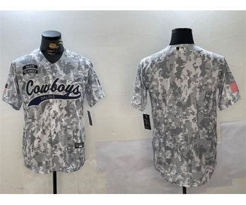 Men's Dallas Cowboys Blank 2024 Arctic Camo Salute To Service Stitched Baseball Jersey
