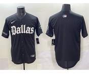 Men's Dallas Cowboys Blank Black 'Gothic Lone Star Edition' Limited Stitched Baseball Jersey