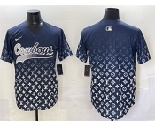 Men's Dallas Cowboys Blank Navy Limited Stitched Baseball Jersey