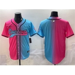 Men's Dallas Cowboys Blank Pink Blue Limited Stitched Baseball Jersey