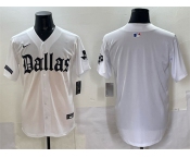 Men's Dallas Cowboys Blank White 'Gothic Lone Star Edition' Limited Stitched Baseball Jersey