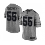 Men's Nike Dallas Cowboys #55 Leighton Vander Esch Limited Gray Gridiron NFL Jersey