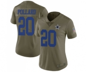 Women's Dallas Cowboys #20 Tony Pollard Olive Limited 2017 Salute to Service Jersey