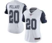 Women's Dallas Cowboys #20 Tony Pollard White Limited Rush Jersey