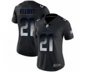 Women's Dallas Cowboys #21 Ezekiel Elliott Black Smoke Fashion Limited Football Jersey