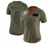 Women's Dallas Cowboys #4 Dak Prescott Limited Camo 2019 Salute to Service Football Jersey