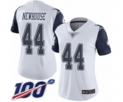 Women's Dallas Cowboys #44 Robert Newhouse Limited White Rush Vapor Untouchable 100th Season Football Jersey