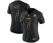 Women's Dallas Cowboys #7 Trevon Diggs Black Golden Edition Limited Stitched Jersey