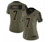 Women's Dallas Cowboys #7 Trevon Diggs Olive Salute To Service Limited Stitched Jersey
