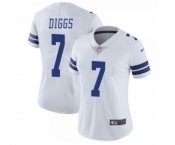Women's Dallas Cowboys #7 Trevon Diggs White Vapor Untouchable Limited Stitched Jersey