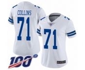 Women's Dallas Cowboys #71 La'el Collins White Vapor Untouchable Limited Player 100th Season Football Jersey