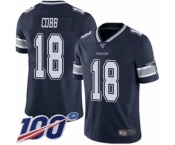 Youth Dallas Cowboys #18 Randall Cobb Navy Blue Team Color Vapor Untouchable Limited Player 100th Season Football Jersey