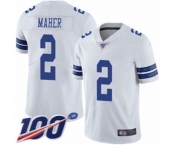 Youth Dallas Cowboys #2 Brett Maher White Vapor Untouchable Limited Player 100th Season Football Jersey
