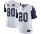 Youth Dallas Cowboys #20 Tony Pollard Limited White Rush Vapor Untouchable Football Jersey