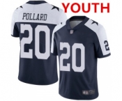 Youth Dallas Cowboys #20 Tony Pollard Navy Blue Thanksgiving Stitched Vapor Untouchable Limited Jersey