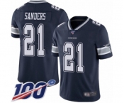 Youth Dallas Cowboys #21 Deion Sanders Navy Blue Team Color Vapor Untouchable Limited Player 100th Season Football Jersey