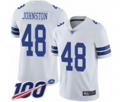 Youth Dallas Cowboys #48 Daryl Johnston White Vapor Untouchable Limited Player 100th Season Football Jersey