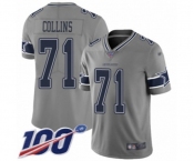 Youth Dallas Cowboys #71 La'el Collins Limited Gray Inverted Legend 100th Season Football Jersey