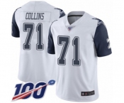 Youth Dallas Cowboys #71 La'el Collins Limited White Rush Vapor Untouchable 100th Season Football Jersey