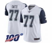Youth Dallas Cowboys #77 Tyron Smith Limited White Rush Vapor Untouchable 100th Season Football Jersey