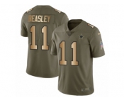 Youth Nike Dallas Cowboys #11 Cole Beasley Limited Olive Gold 2017 Salute to Service NFL Jersey