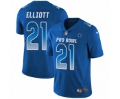 Youth Nike Dallas Cowboys #21 Ezekiel Elliott Limited Royal Blue NFC 2019 Pro Bowl NFL Jersey
