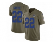Youth Nike Dallas Cowboys #22 Emmitt Smith Limited Olive 2017 Salute to Service NFL Jersey