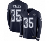 Youth Nike Dallas Cowboys #35 Kavon Frazier Limited Navy Blue Therma Long Sleeve NFL Jersey
