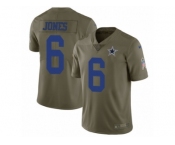 Youth Nike Dallas Cowboys #6 Chris Jones Limited Olive 2017 Salute to Service NFL Jersey