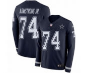Youth Nike Dallas Cowboys #74 Dorance Armstrong Jr. Limited Navy Blue Therma Long Sleeve NFL Jersey