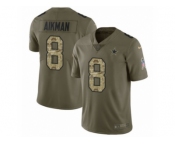 Youth Nike Dallas Cowboys #8 Troy Aikman Limited Olive Camo 2017 Salute to Service NFL Jersey