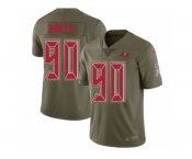 Men Nike Tampa Bay Buccaneers #90 Chris Baker Limited Olive 2017 Salute to Service NFL Jersey
